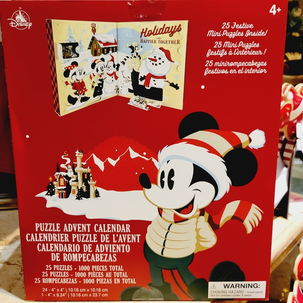 DisneyParks Mickey Mouse & Friends Holiday 25 Puzzles Advent Calendar New In Box